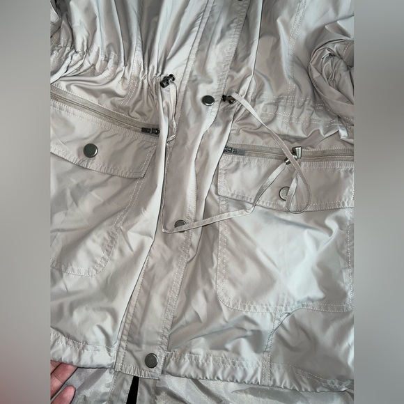 Style & Co. Hooded Anorak Jacket in White Truffle Size Large NWOT - Picture 3 of 7